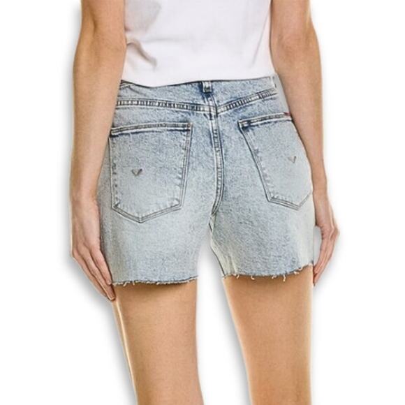Hudson Kass Jean Shorts High Rise Fit Distressed Light Wash Blue Women's 25 NWT - Picture 5 of 12